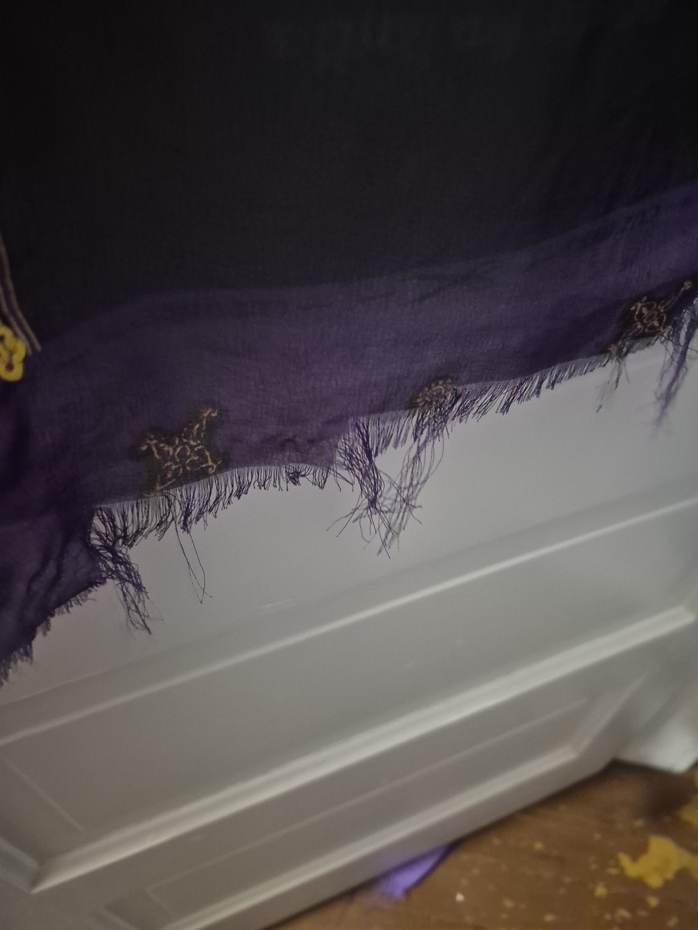 Purple Paisley Sequin Scarf Shawl Wrap 130" x 43" Oversized Boho - Picture 4 of 6